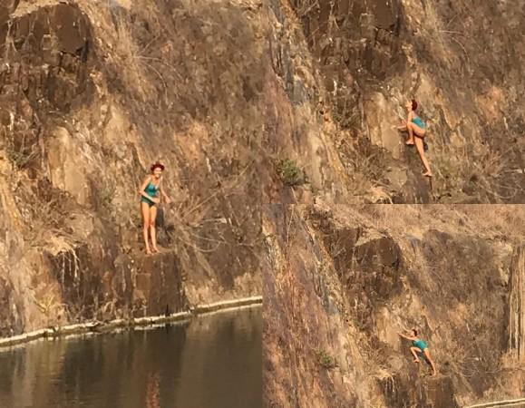 Amala Paul dons swimsuit. Amala Paul in Blue Bikini