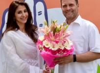 Urmila Matondkar with Rahul Gandhi