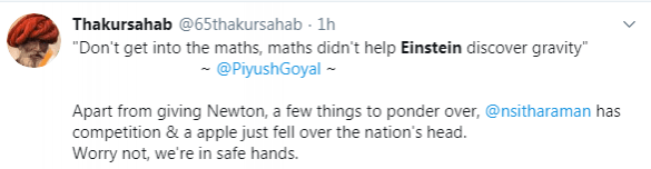 Piyush Goyal on twitter