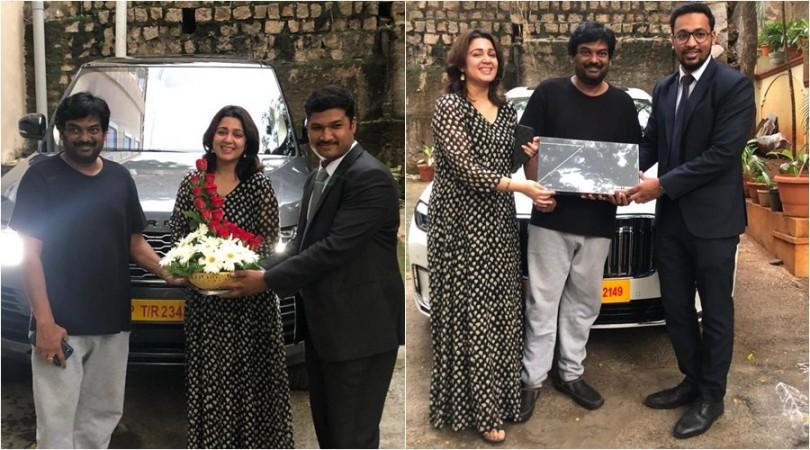 Puri Jagannadh and Charmy Kaur pose with their Range Rover Vogue and BMW 7 Series car Puri Jagannadh and Charmy Kaur pose with their Range Rover Vogue and BMW 7 Series car
