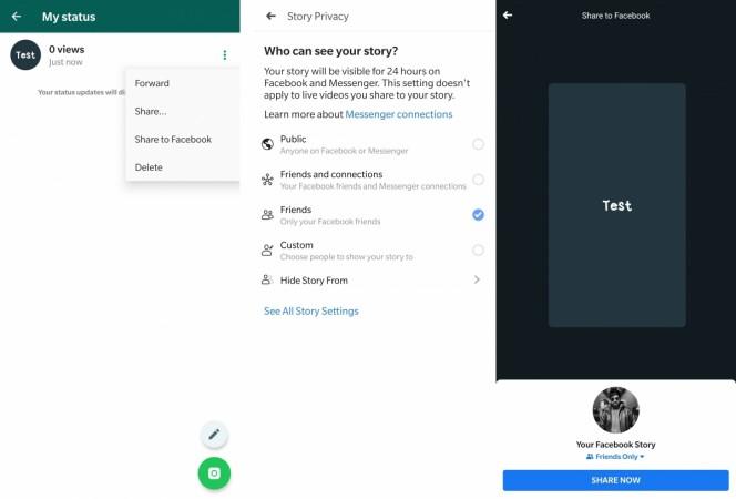 WhatsApp Status update