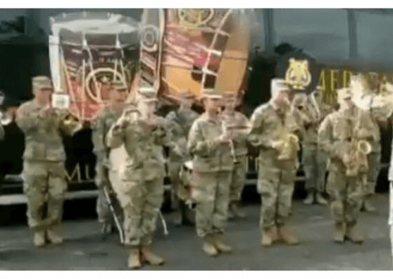 US army playing Indian national anthem