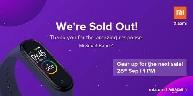 Mi Band 4 sold out on Day 1 Mi Band 4 sold out on Day 1