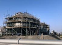 Damaged Aramco oil facilitiy