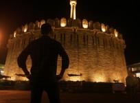 Mahesh Babu watching recreation of the Kurnool's Kondareddy Buruju for Sarileru Neekevvaru in Ramoji Film City