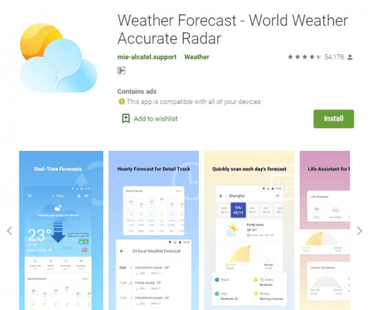 Weather Forecast app alert Weather Forecast app alert
