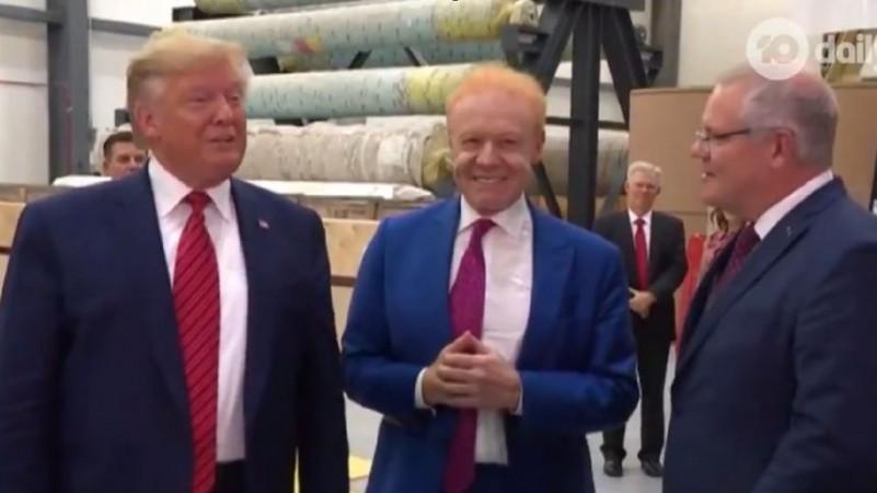 President Trump with Anthony Pratt (C) and Aussie PM Scott Morrison (R) Donald Trump
