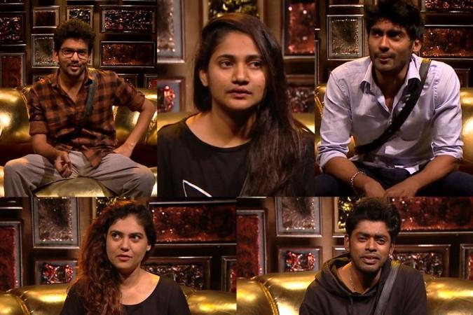 A collage of the contestants who are facing elimination test on 14th week in Bigg Boss Tamil 3. Bigg Boss Tamil 3 Nomination