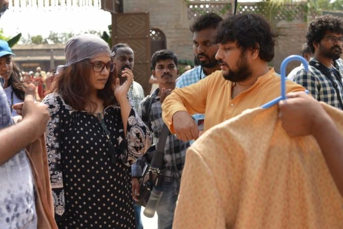 Uthhara Menon with director Surender Redyy, from the sets of Sye Raa. Uthhara Menon