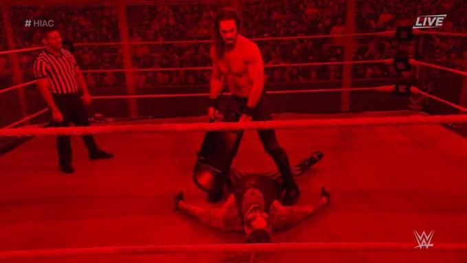 Rollins used innumerable finishers to no avail WWE Hell in a Cell
