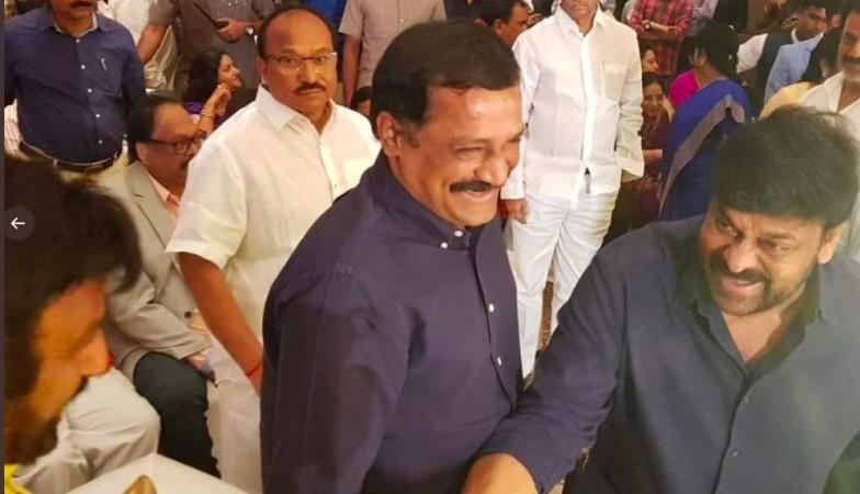 Nandamuri Balakrishna and Chiranjeevi at Sye Raa Narasimha Reddy success party Nandamuri Balakrishna and Chiranjeevi at Sye Raa Narasimha Reddy success party