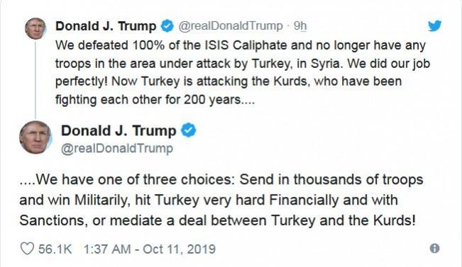 Trump's tweet on Turkey