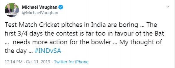 The tweet from Vaughan Michael Vaughan tweet