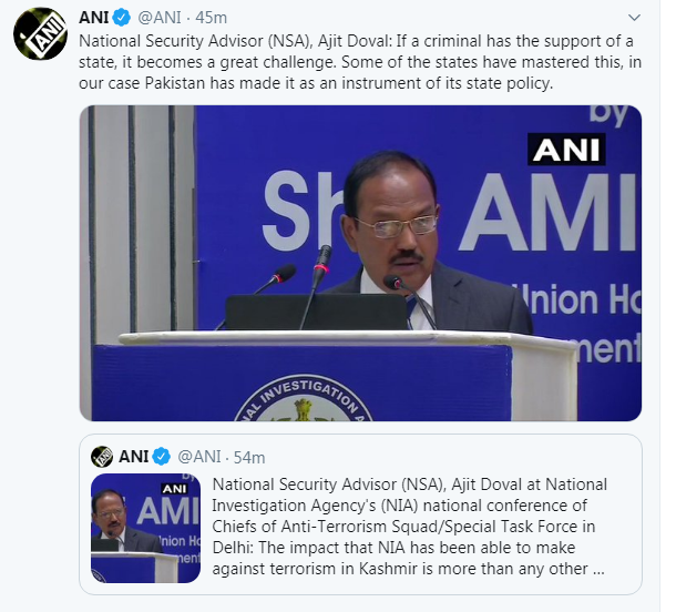 India's National Security Adviser Ajit Doval Holds Telephonic Talk With ...