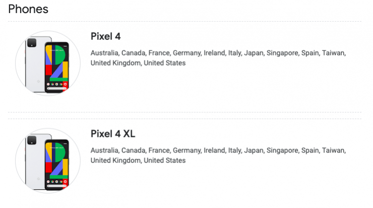 Pixel 4 availability Pixel 4 availability