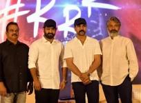 SS Rajamouli, Junior NTR, Ram Charan and DVV Danayya at RRR movie launch