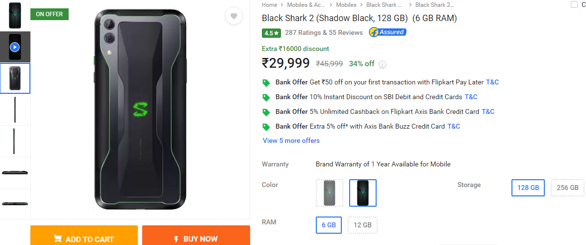 Black Shark 2 Diwali offer