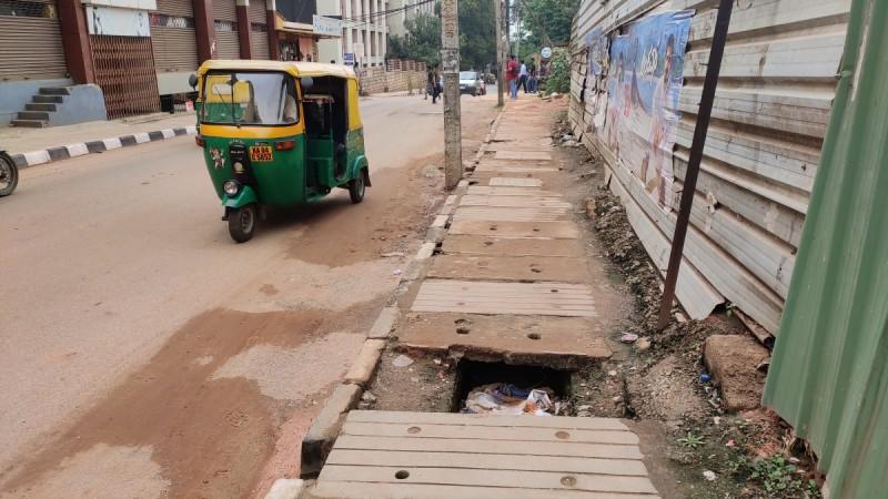Footpath near MS Ramaiah College in Bengaluru is in dilapidated condition Bengaluru footpaths