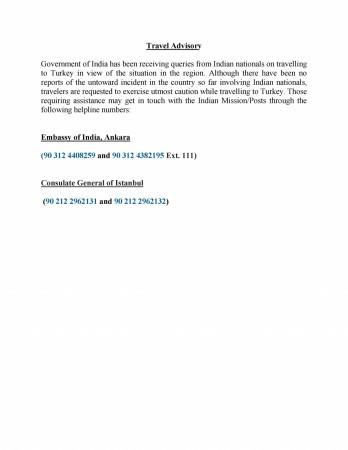 Turkey travel advisory. Turkey travel advisory