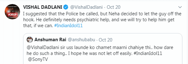 Image: @VishalDadlani/Twitter Vishal Dadlani Tweet