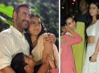 Ajay Devgn, Nysa, Kajol and Yug