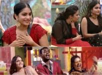 Punarnavi Bhupalam with Rahul Sipligunj and Sreemukhi in Bigg Boss Telugu 3 house