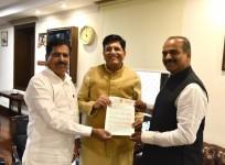 Railway Minister Piyush Goyal and Minister of State for Railways Suresh Angadi and Bengaluru Central MP PC Mohan