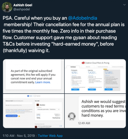 Adobe cancellation fee is too high Adobe cancellation fee is too high