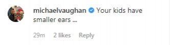 Vaughan's reply to Gilchrist's post Michael Vaughan post