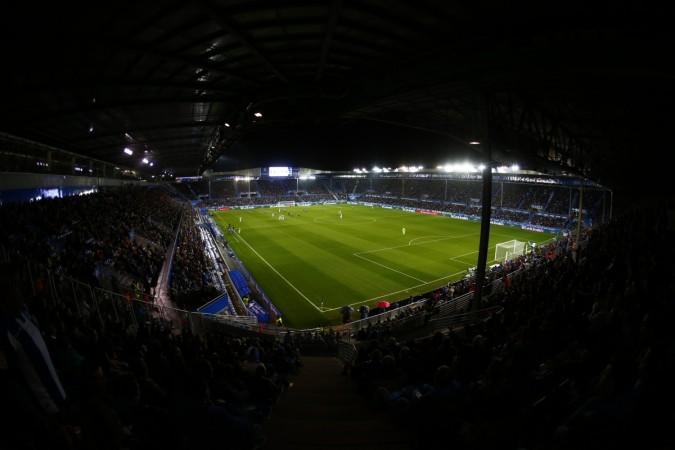 A view of the stadium from high in the stands Mendizorrotza