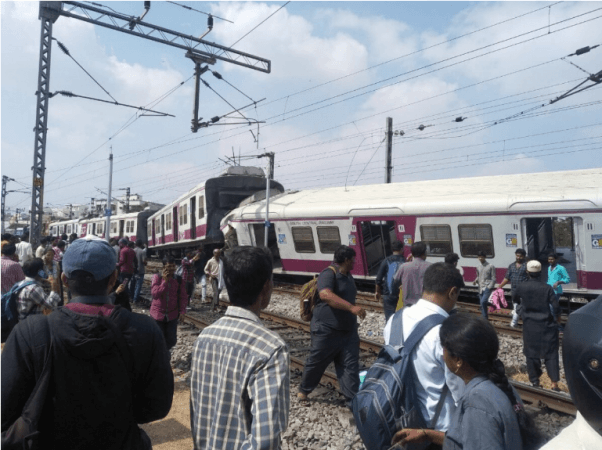 Railway authorities and the NDRF team have rushed to the spot. Kacheguda Hyderabad train collision
