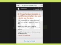 Fake malware warning on iPhone