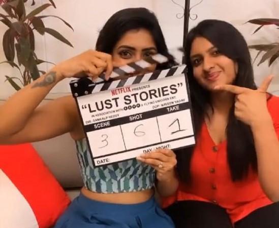 Eesha Rebba from the sets of Telugu remake of Lust Stories. Eesha Rebba