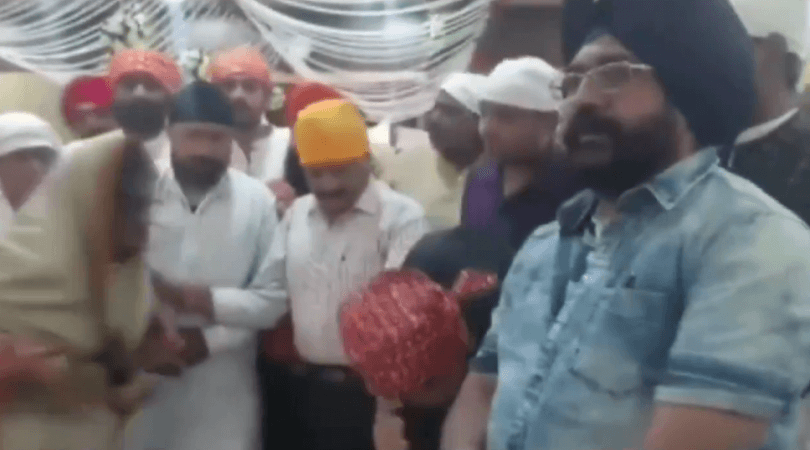 The minister reached a gurdwara to pay his obeisance where the incident occurred. madhya pradesh woman touch feet