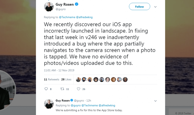 Facebook issues a statement on spying bug in its iOS app Facebook issues a statement on spying bug in its iOS app