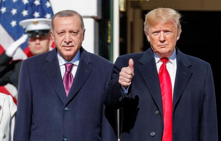 US President Donald Trump welcomes Turkey's President Tayyip Erdogan at the White House in Washington, US, November 13, 2019. US-Turkey