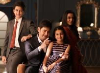 Mahesh Babu with his wife Namrata, son Gautam and daughter Sitara