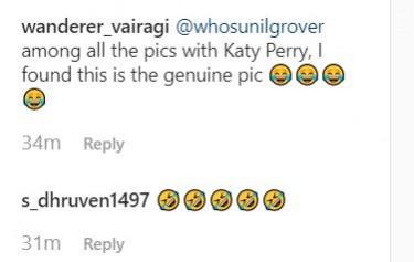 Fans comment on Sunil Grover's morphed picture with Katy Perry