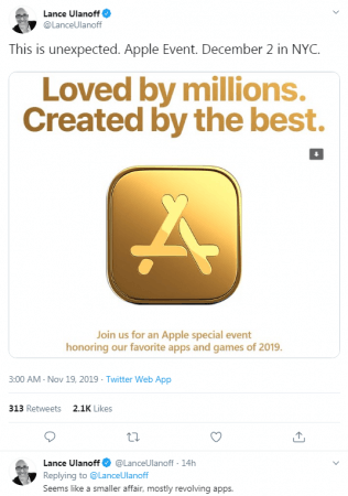 Apple Special Event 2019 for best apps and games to be held in December