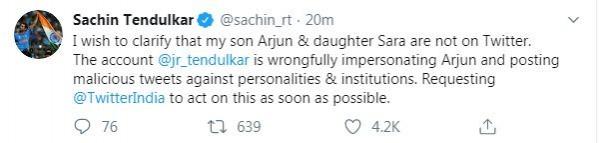Sachin tweet