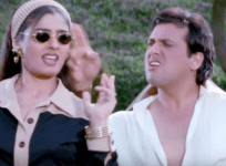 Govinda and Raveena Tandon in original song