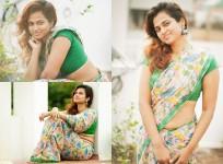 Ramya Pandian Hot in Saree