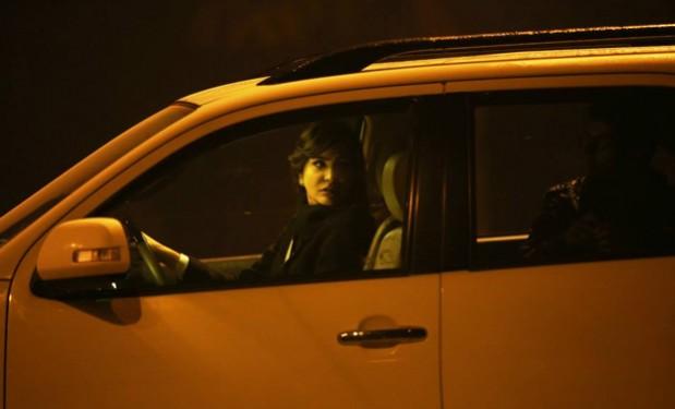 Anushka Sharma driving a car Anushka Sharma