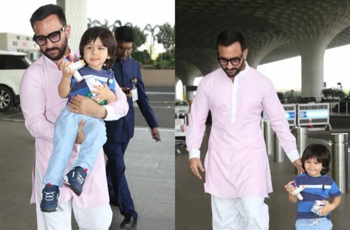 Saif Ali Khan with son Taimur Saif Ali Khan, son Taimur