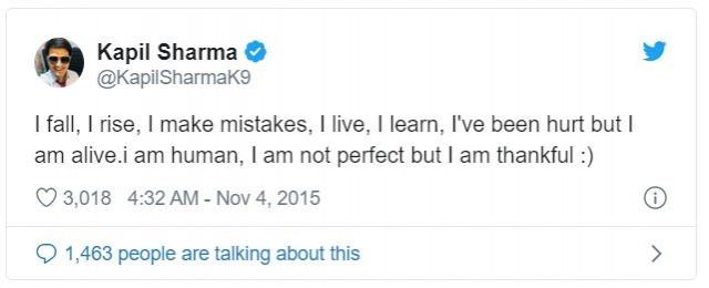 Kapil Sharma's tweet