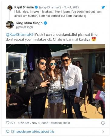 Mika Singh's tweet on Kapil Sharma