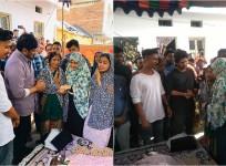 Chiranjeevi and Allu Arjun offering condolences to Noor Mohammed's family