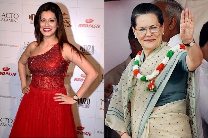 Payal Rohatgi and Sonia Gandhi Payal Rohatgi and Sonia Gandhi