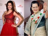 Payal Rohatgi and Sonia Gandhi