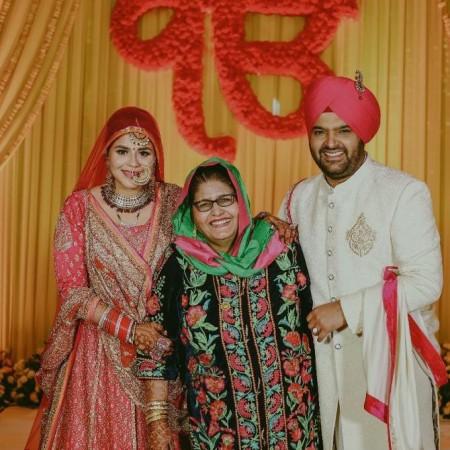 Kapil Sharma with wife Ginni Chatrath and mom Kapil Sharma with wife Ginni Chatrath and mom